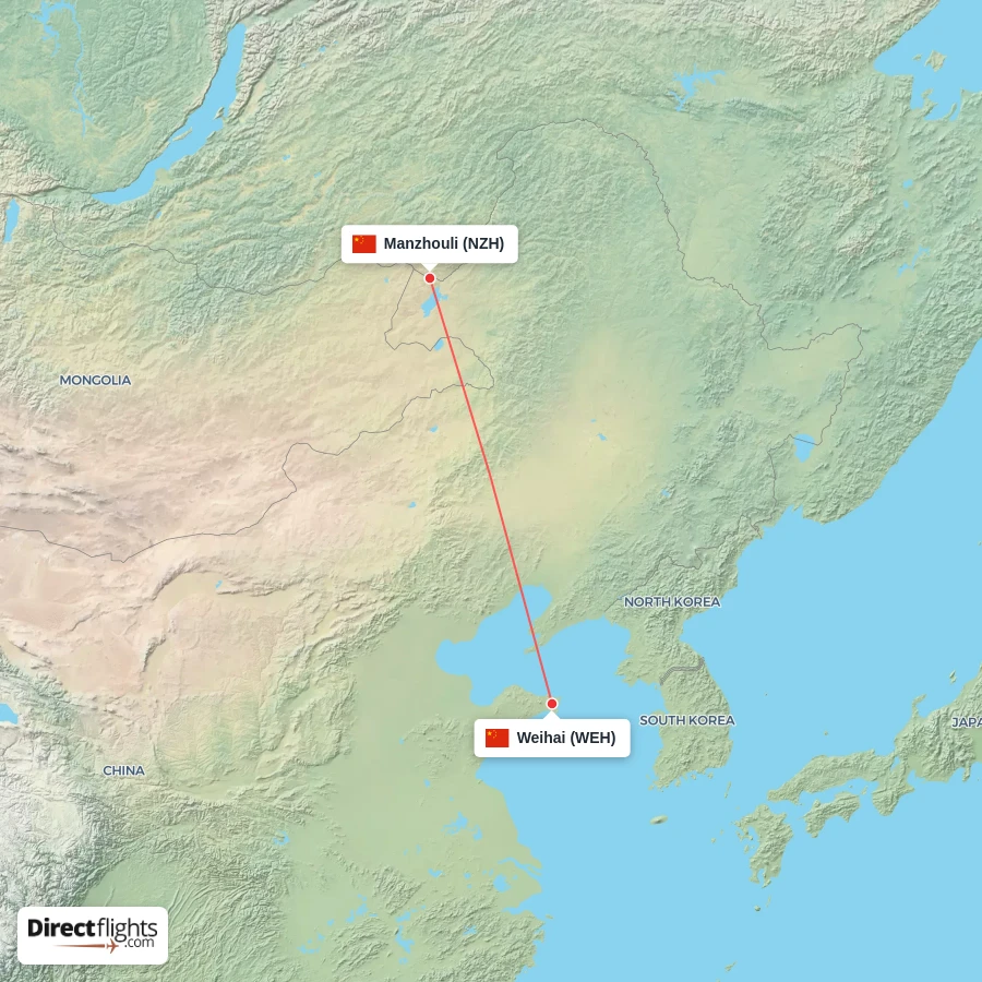 NZH - WEH route map