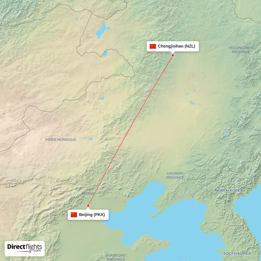 NZL - PKX route map