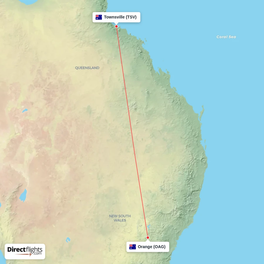 OAG - TSV route map