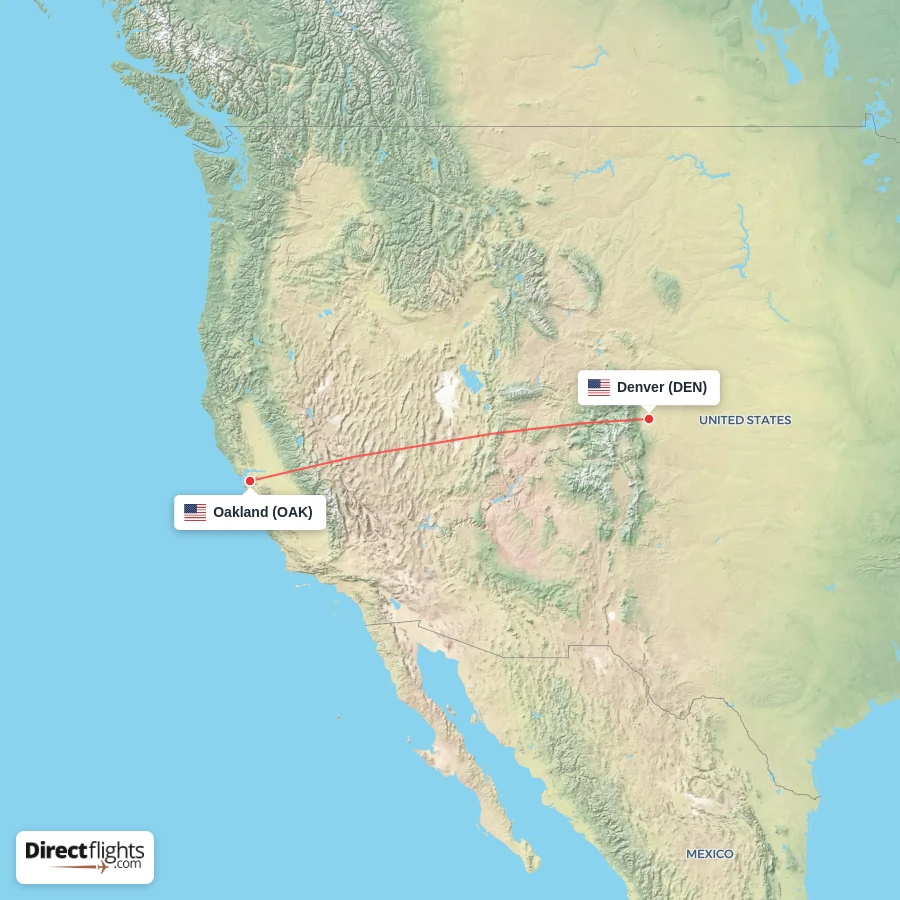 OAK - DEN route map