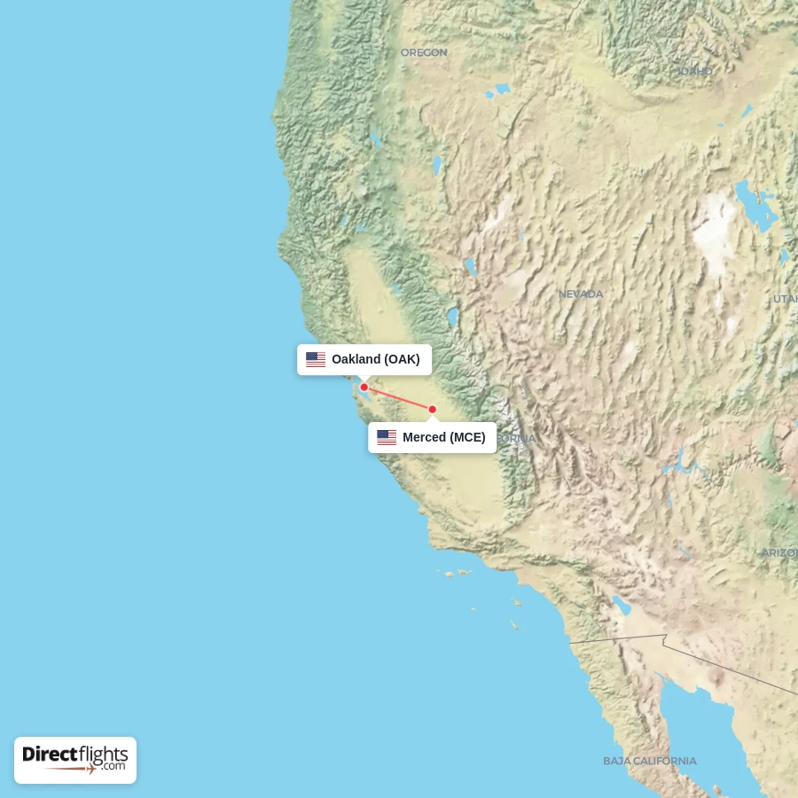 OAK - MCE route map