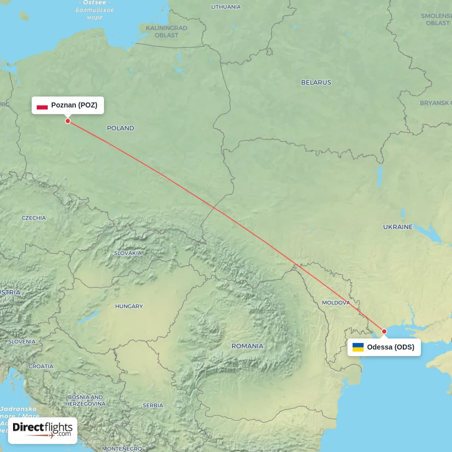 ODS - POZ route map