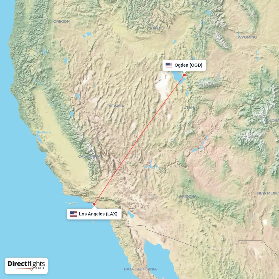 OGD - LAX route map