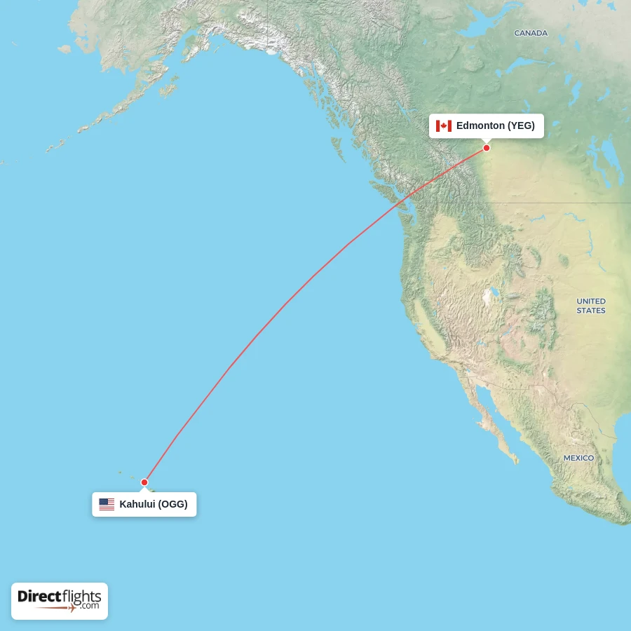 OGG - YEG route map
