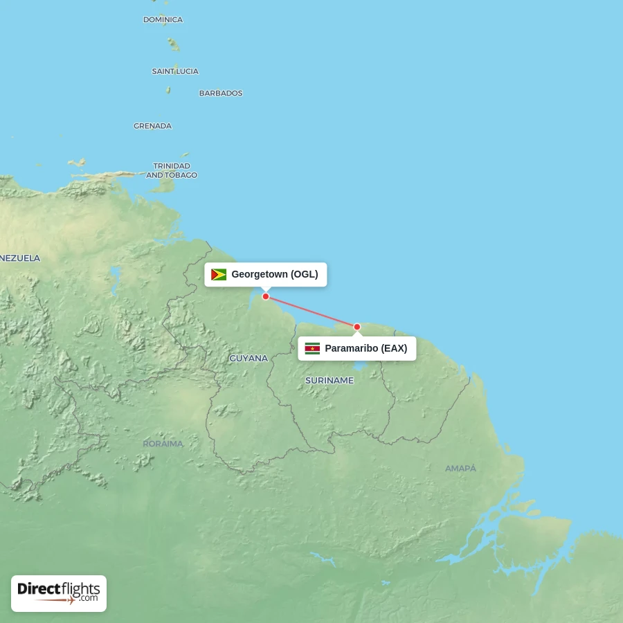 OGL - EAX route map