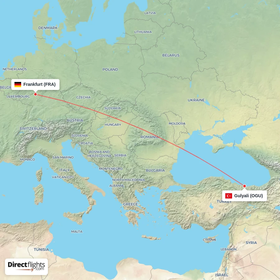 OGU - FRA route map