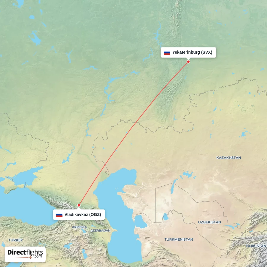 OGZ - SVX route map