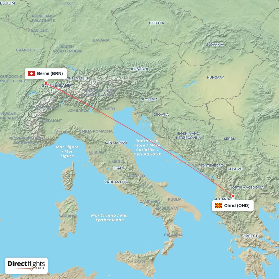 OHD - BRN route map