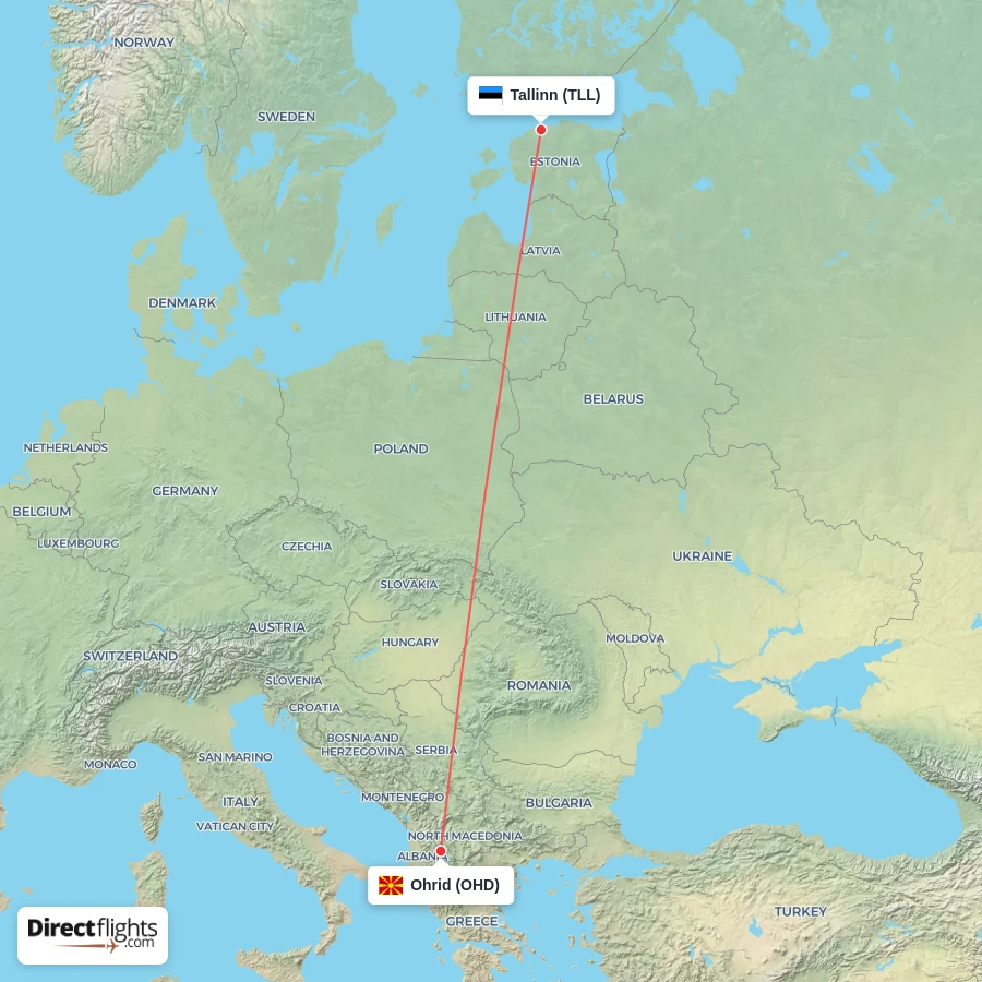 OHD - TLL route map