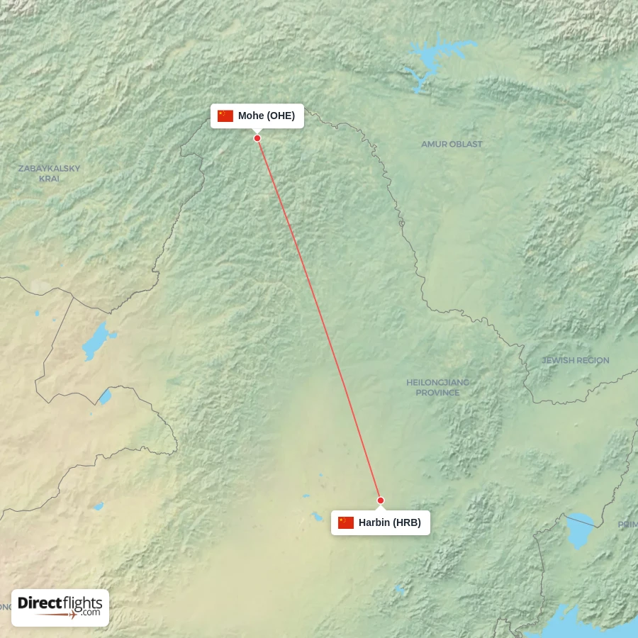 OHE - HRB route map