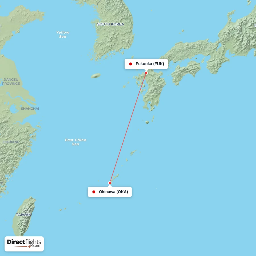 OKA - FUK route map