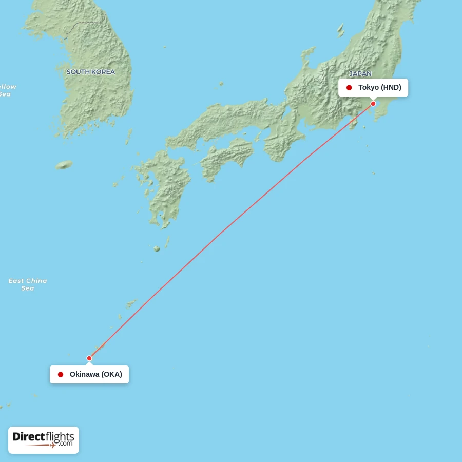 OKA - HND route map