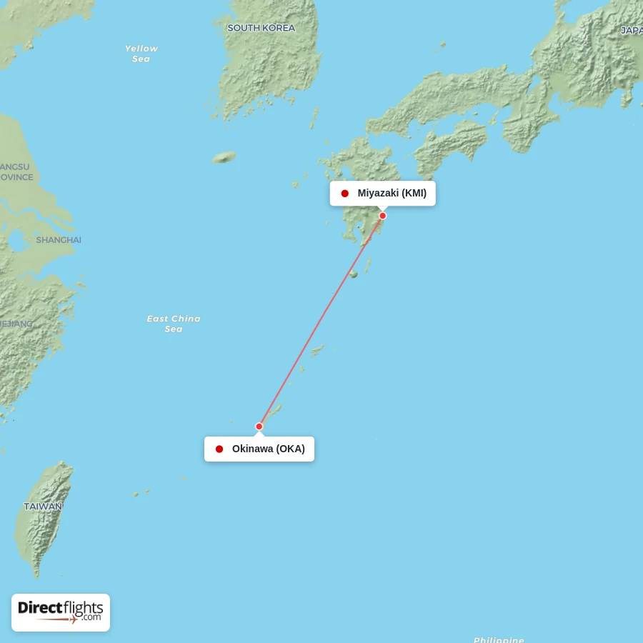 OKA - KMI route map