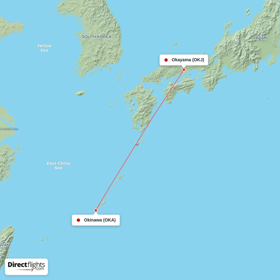 OKA - OKJ route map