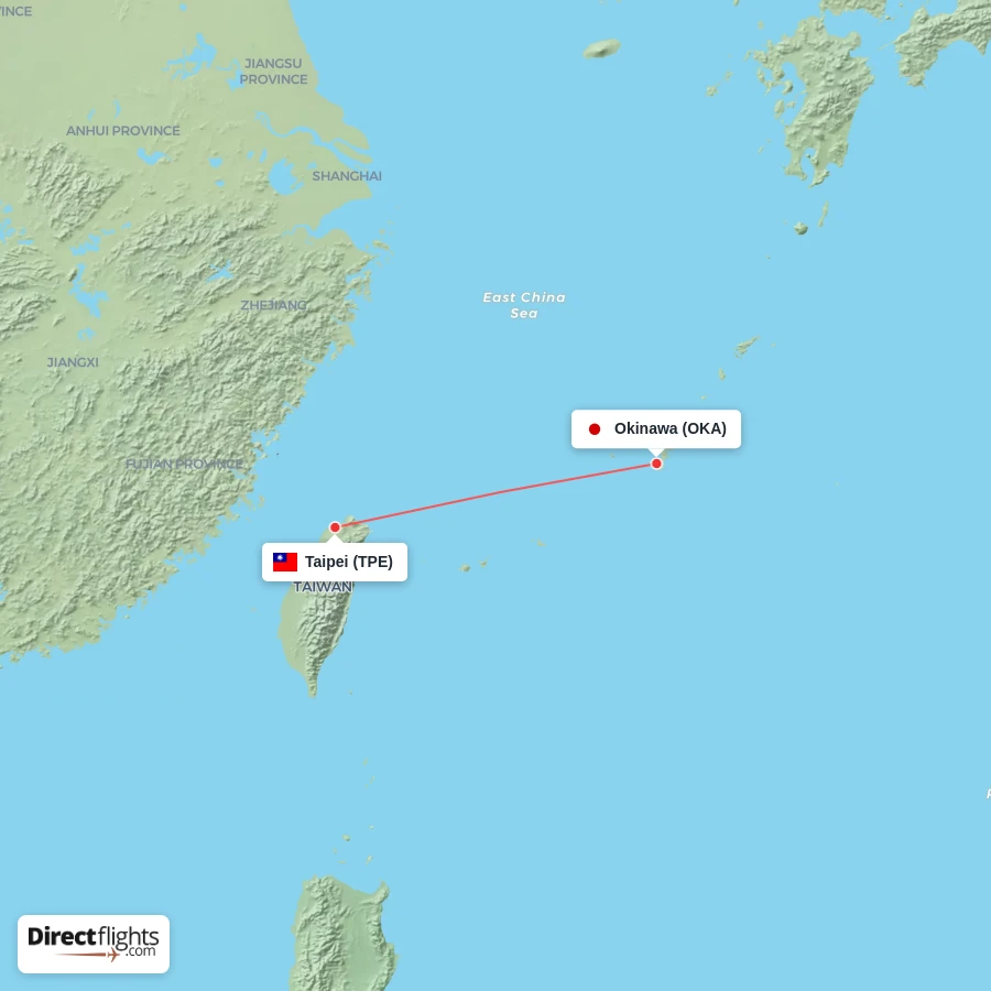 OKA - TPE route map
