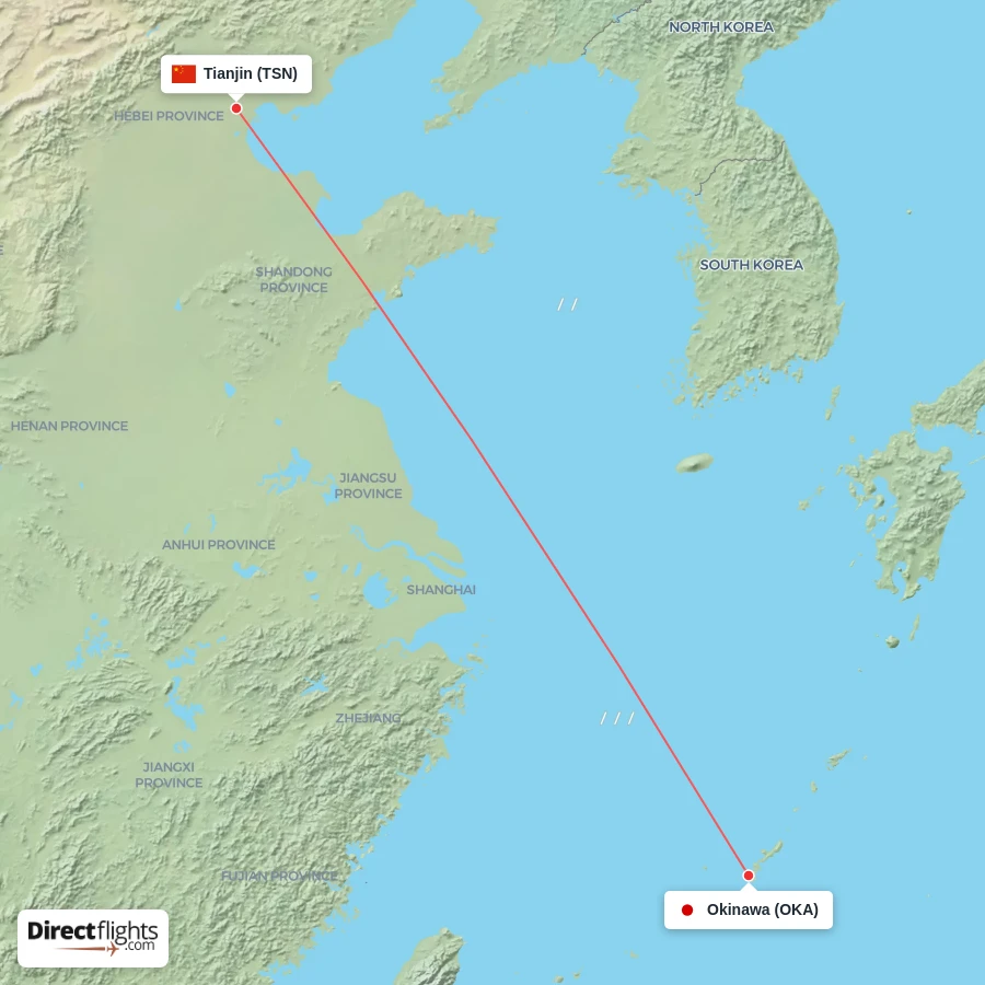 OKA - TSN route map