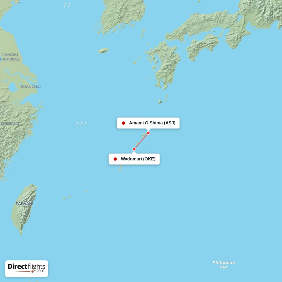 OKE - ASJ route map