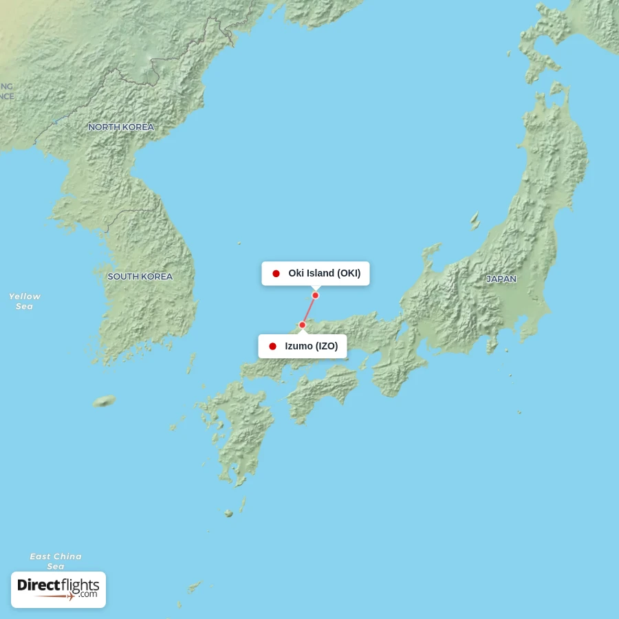 OKI - IZO route map