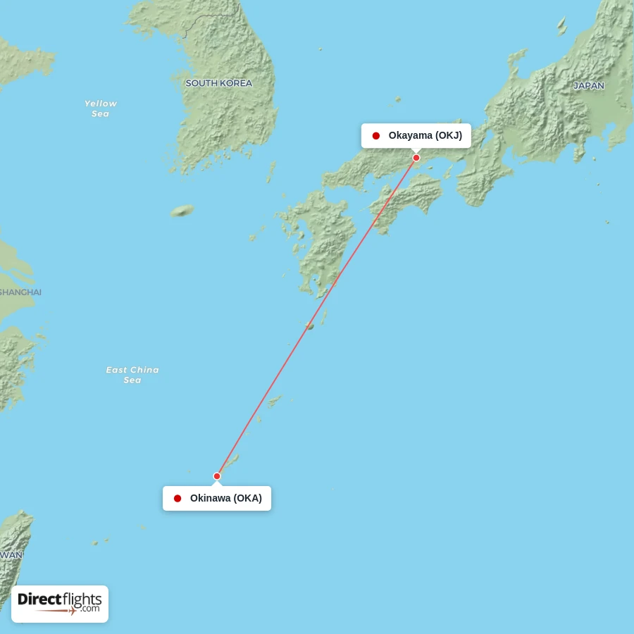 OKJ - OKA route map