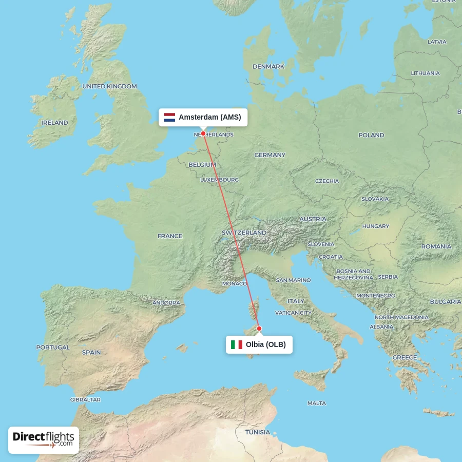 OLB - AMS route map