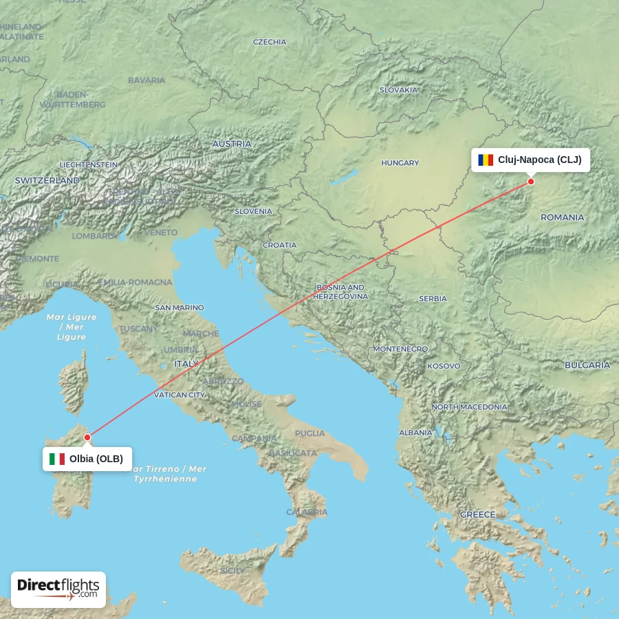 OLB - CLJ route map
