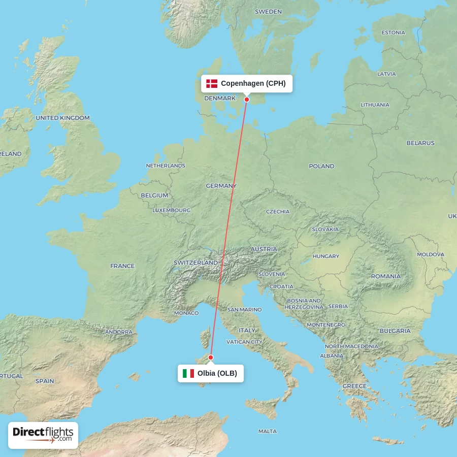 OLB - CPH route map