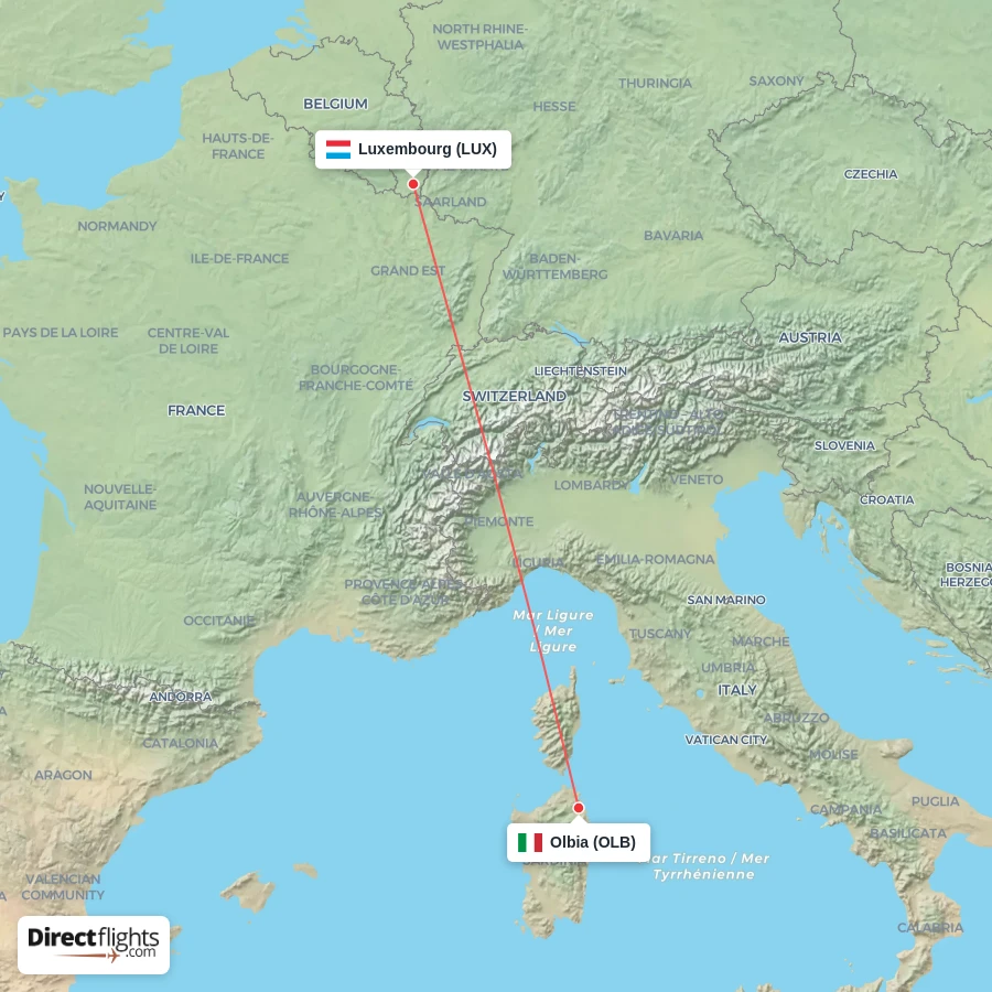 OLB - LUX route map