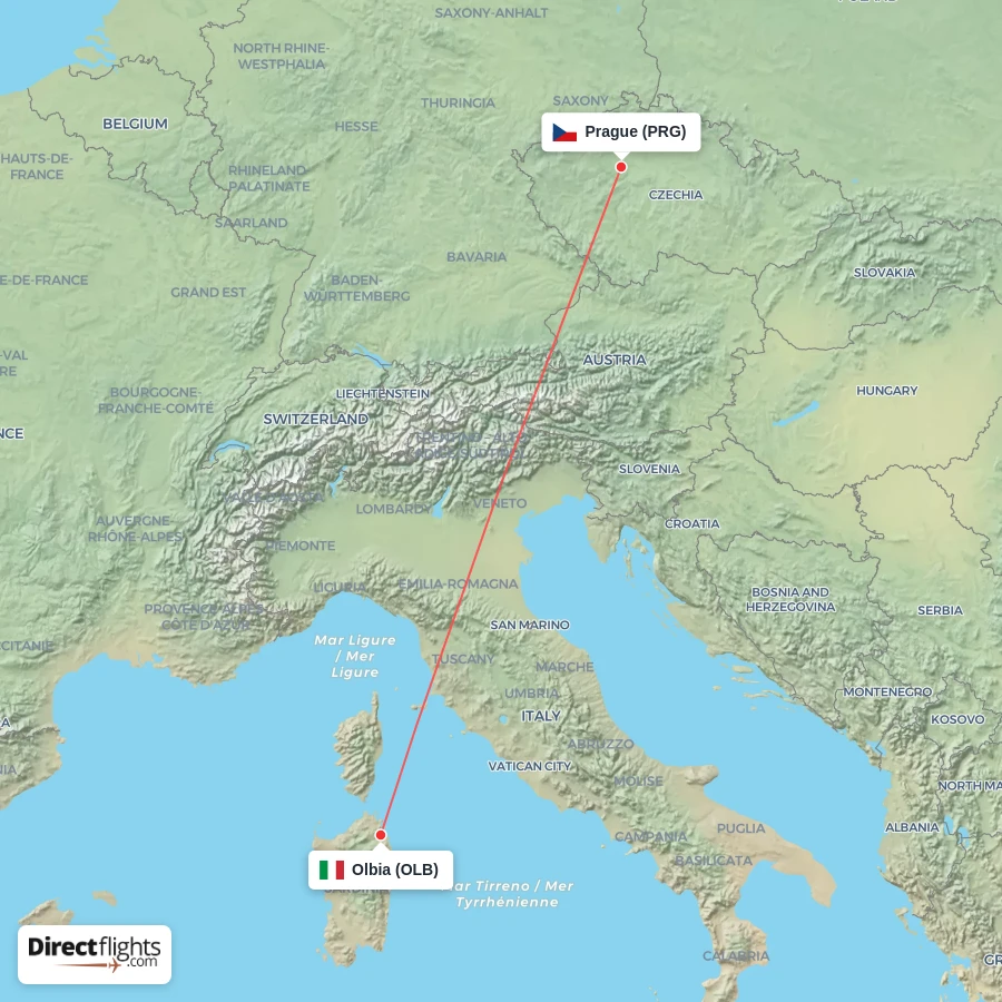 OLB - PRG route map