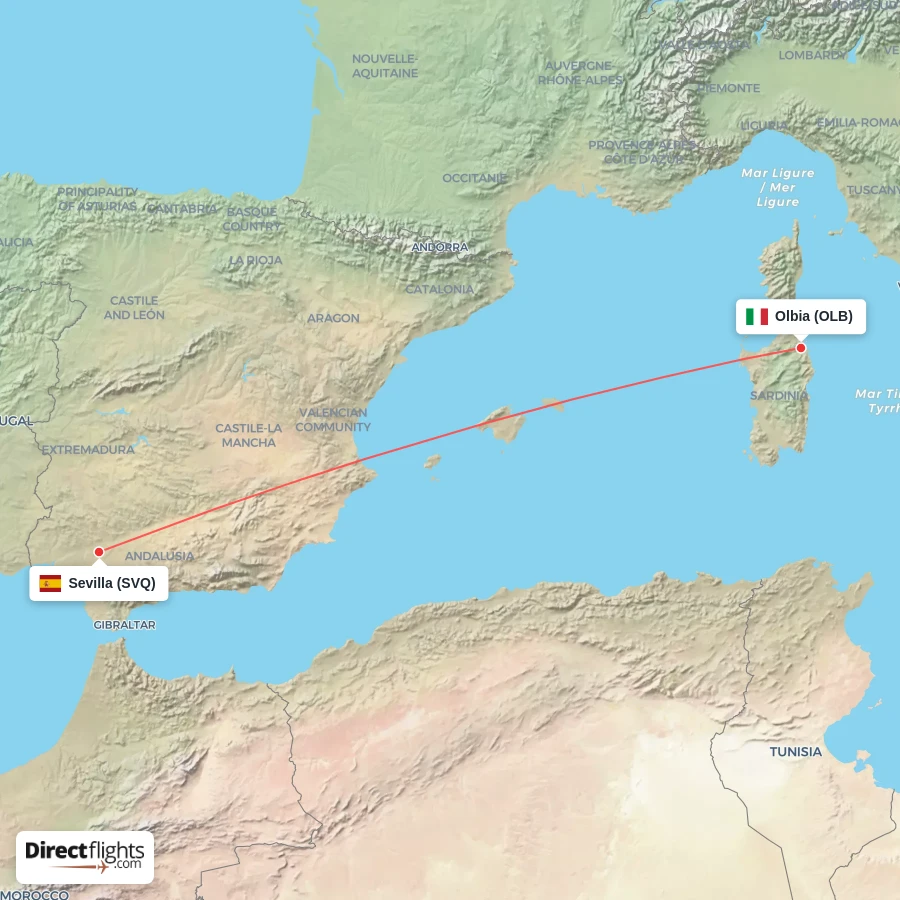 OLB - SVQ route map