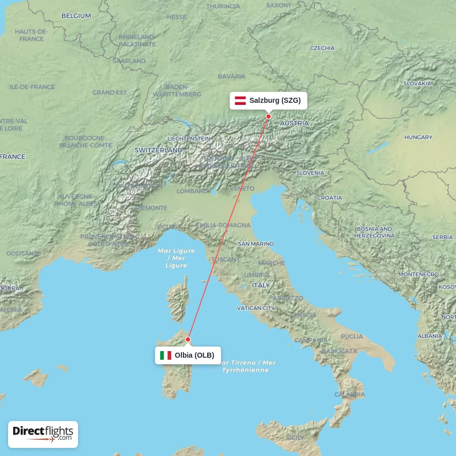 OLB - SZG route map