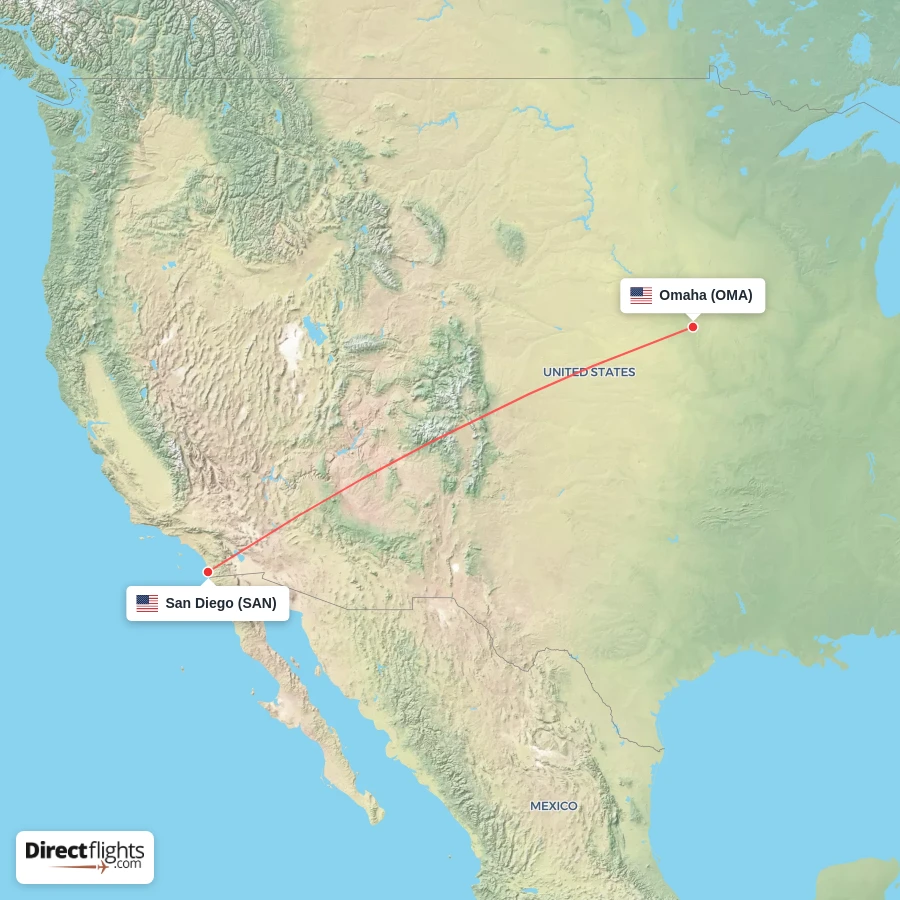 OMA - SAN route map