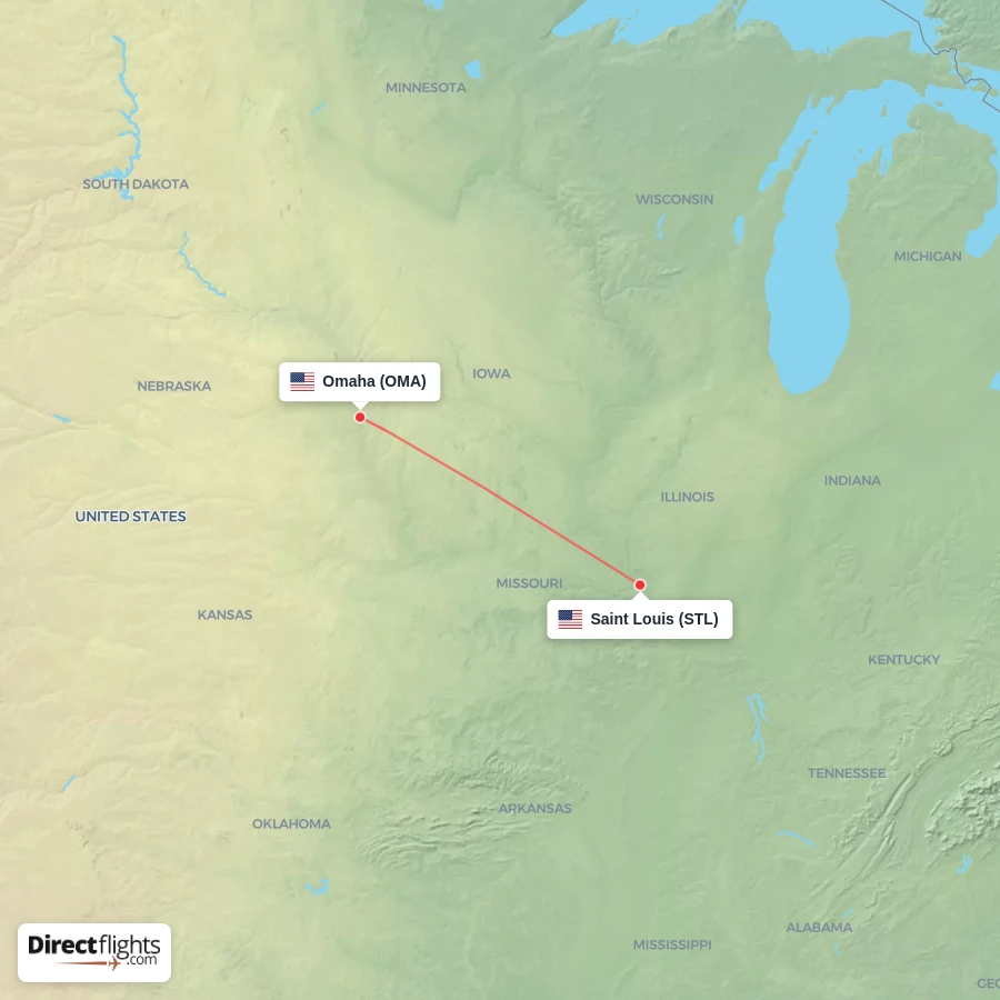 OMA - STL route map