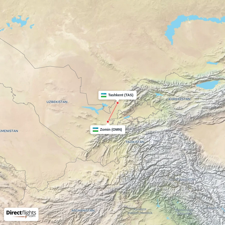 OMN - TAS route map