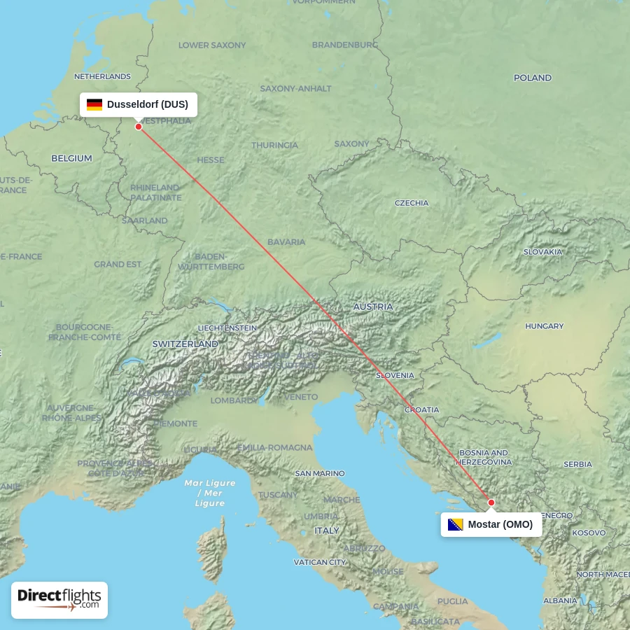 OMO - DUS route map