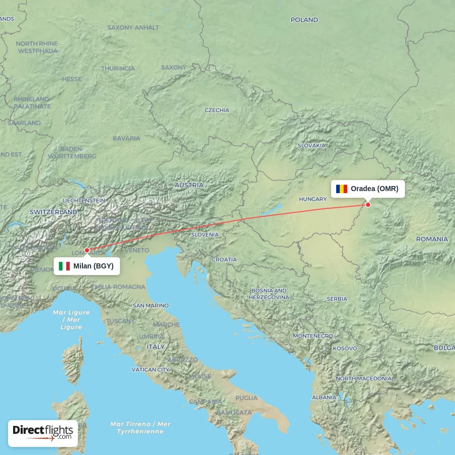 OMR - BGY route map