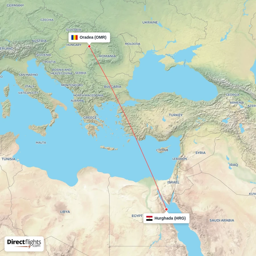 OMR - HRG route map