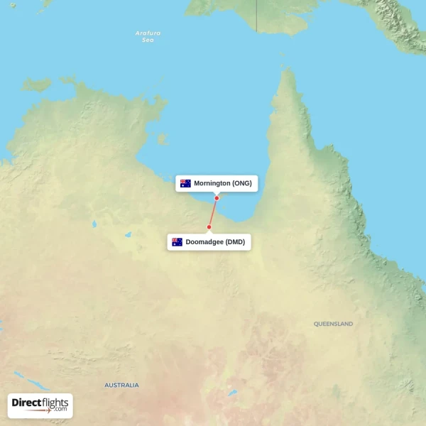 Mornington - Doomadgee direct flight map