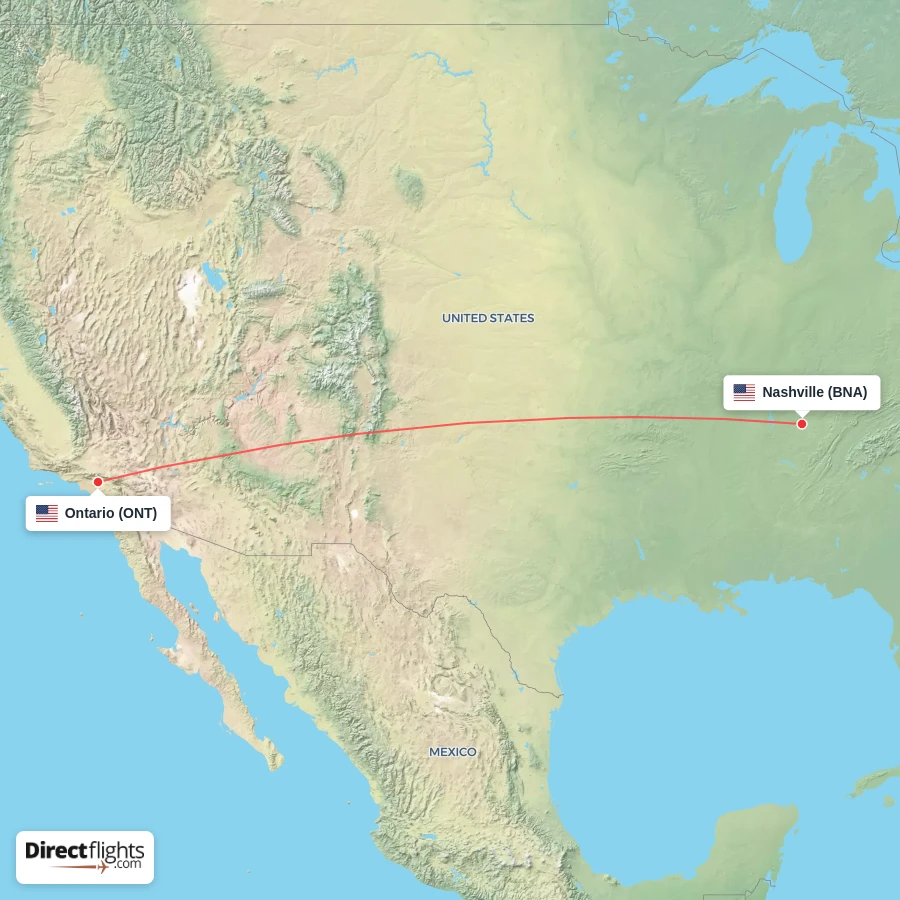 ONT - BNA route map