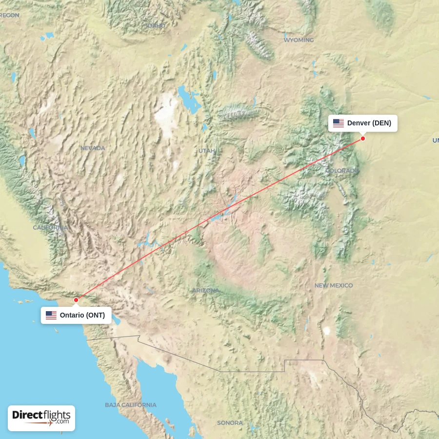 ONT - DEN route map