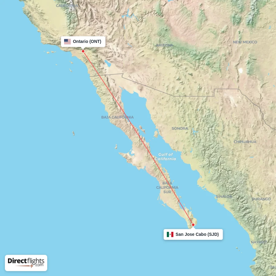ONT - SJD route map