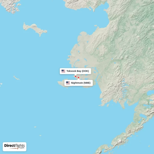 Toksook Bay - Nightmute direct flight map