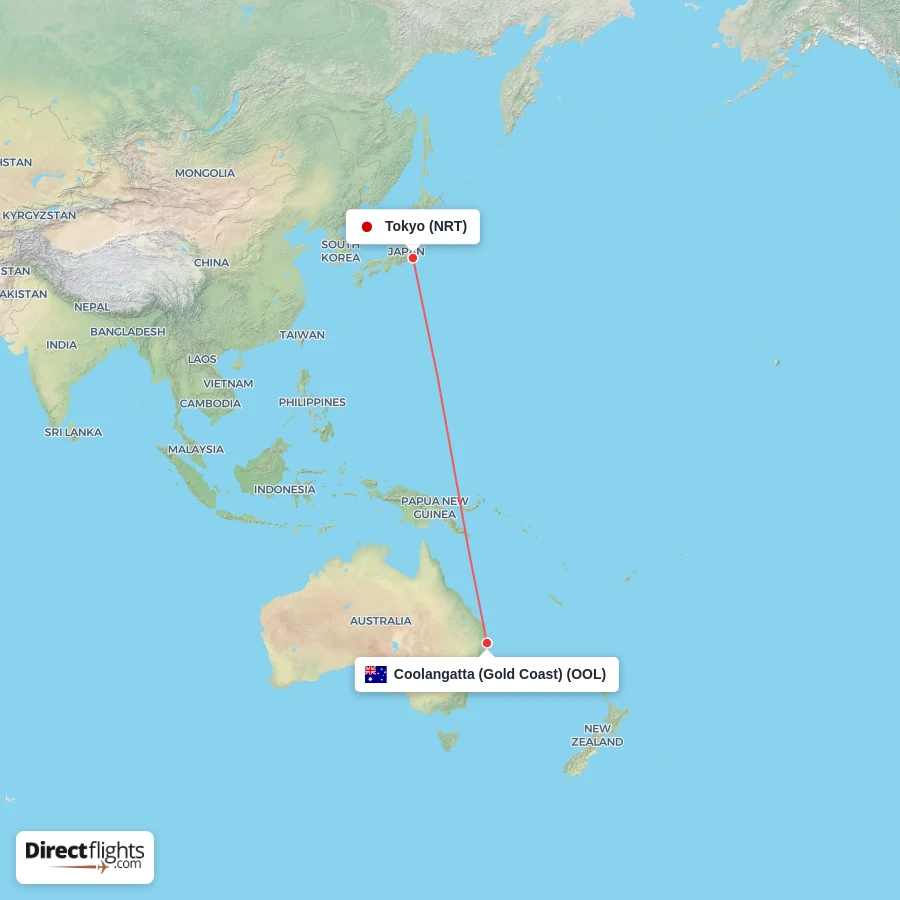OOL - NRT route map