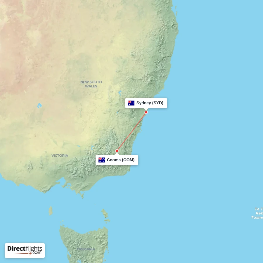 OOM - SYD route map