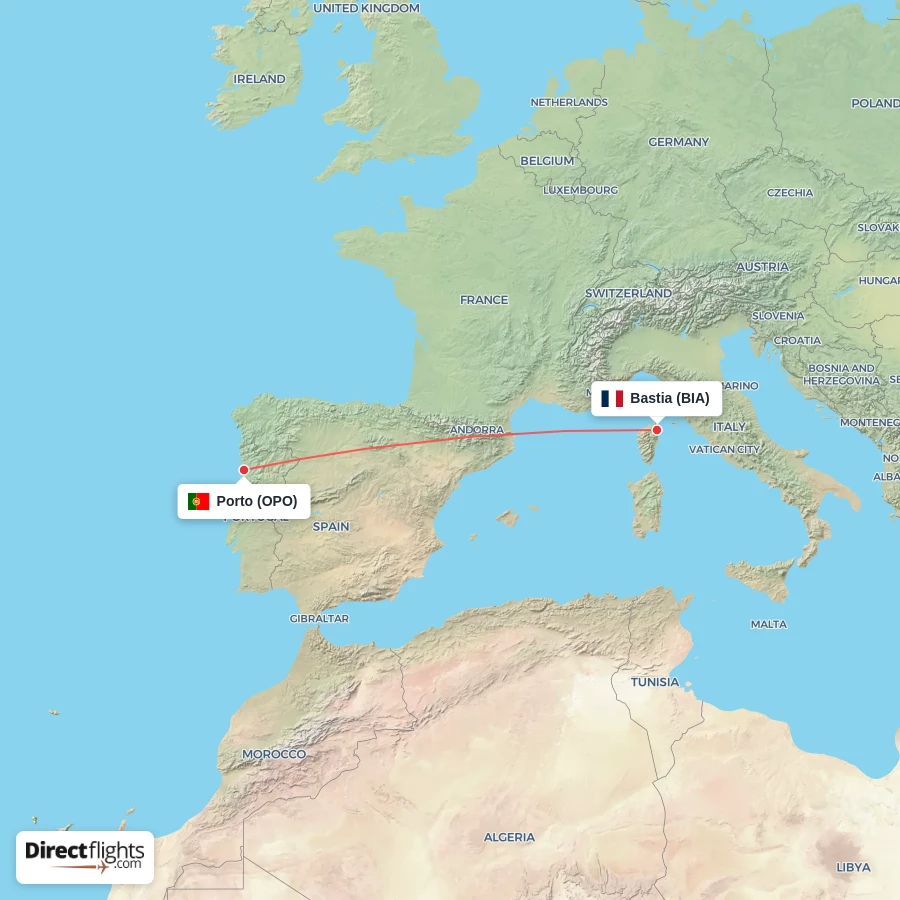 OPO - BIA route map