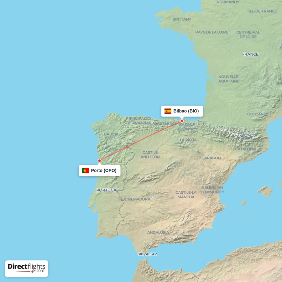OPO - BIO route map