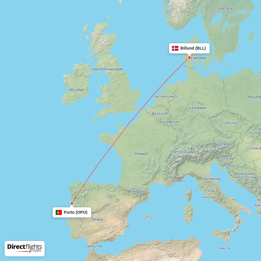 OPO - BLL route map