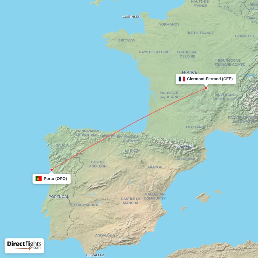 OPO - CFE route map