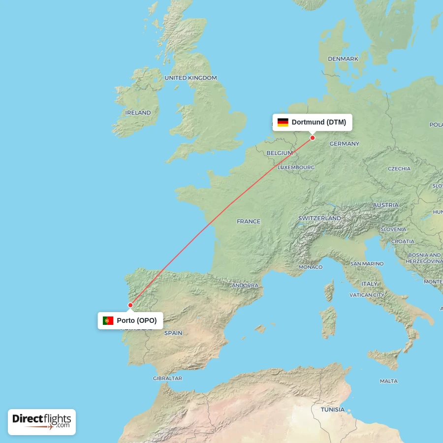OPO - DTM route map