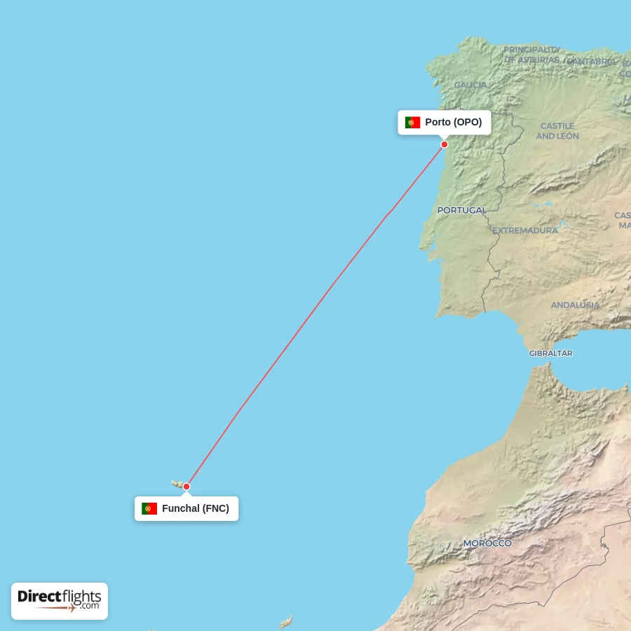 OPO - FNC route map