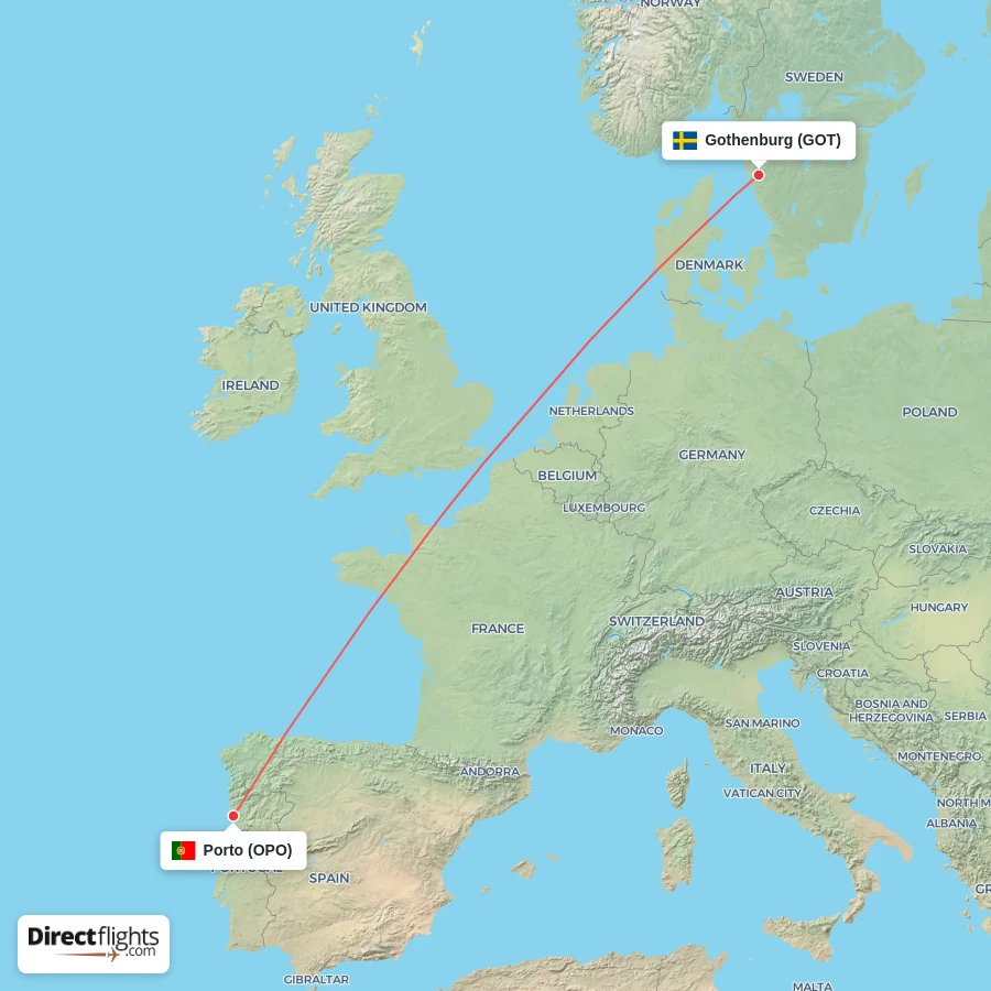 OPO - GOT route map